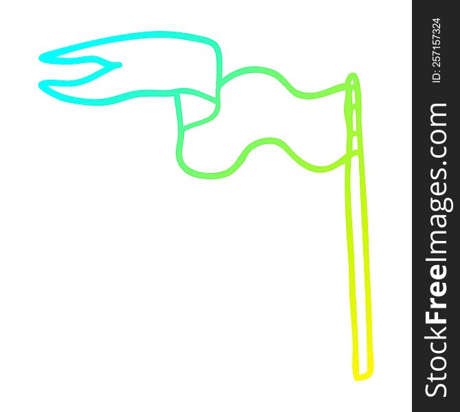 cold gradient line drawing of a cartoon flag