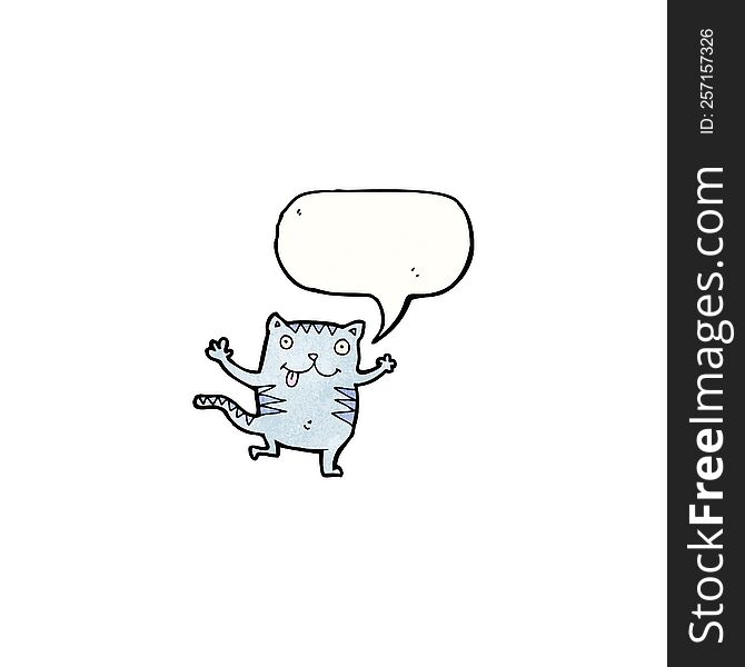 Cute Cartoon Cat With Speech Bubble