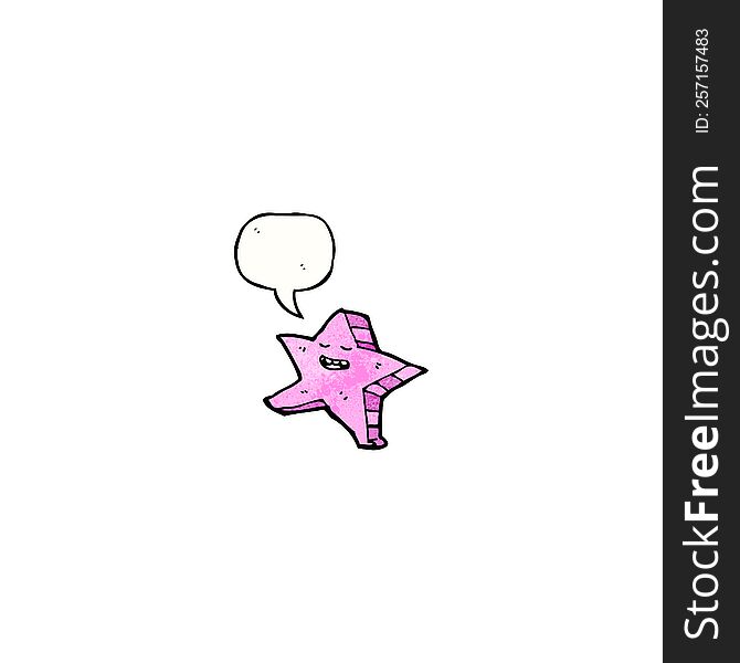 Carton Dancing Star With Speech Bubble