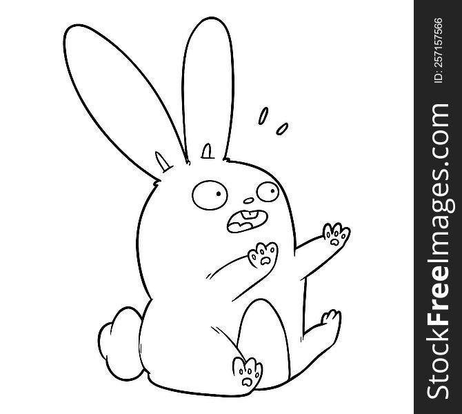 cartoon startled rabbit. cartoon startled rabbit