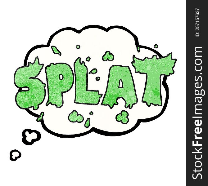 freehand drawn thought bubble textured cartoon splat