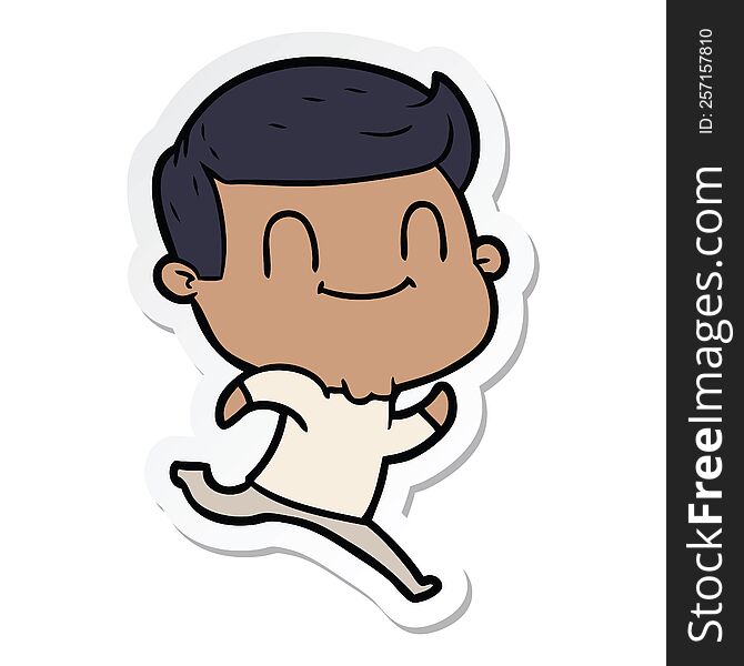 sticker of a cartoon friendly man