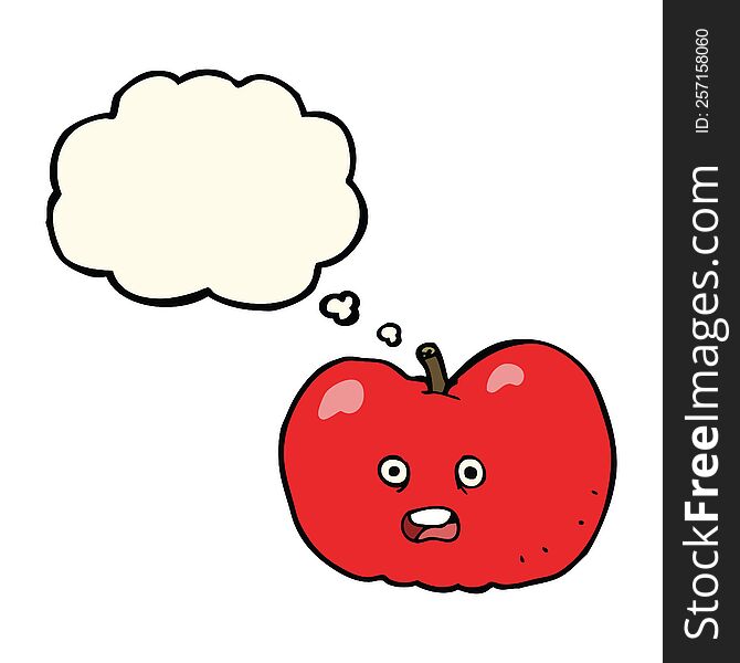 Cartoon Apple With Thought Bubble