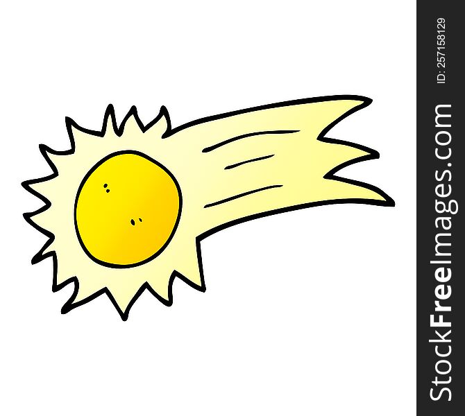 cartoon doodle flying sun