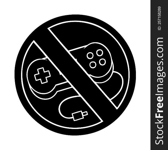flat symbol of a no gaming allowed sign