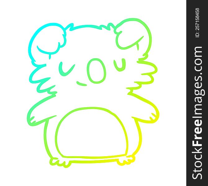 cold gradient line drawing of a cute koala