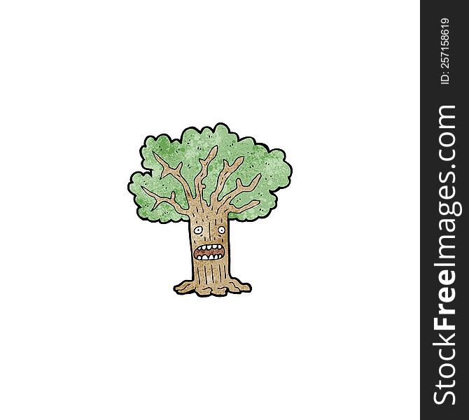 cartoon worried tree