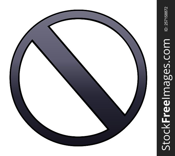 gradient shaded cartoon no entry sign