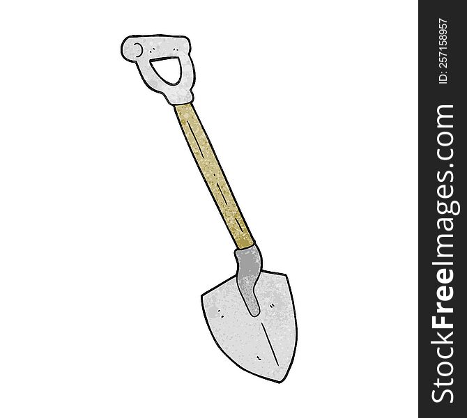freehand textured cartoon shovel