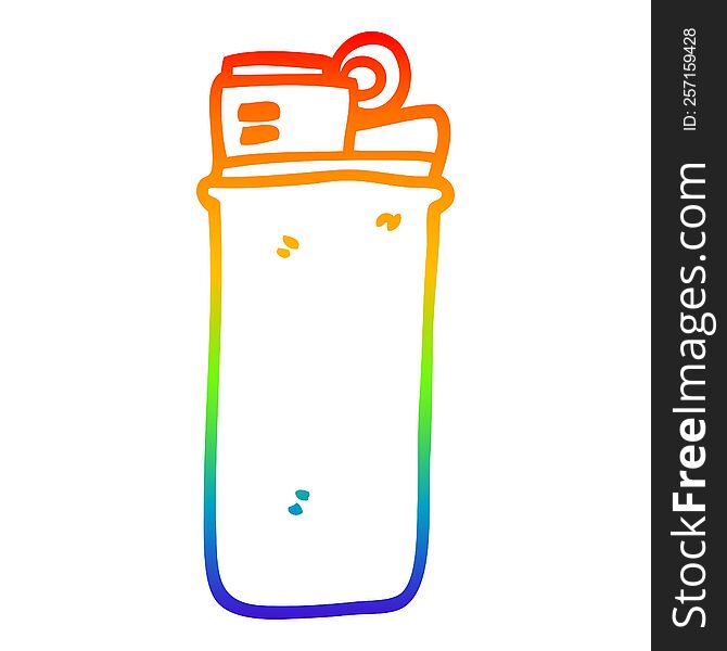 Rainbow Gradient Line Drawing Cartoon Disposable Lighter