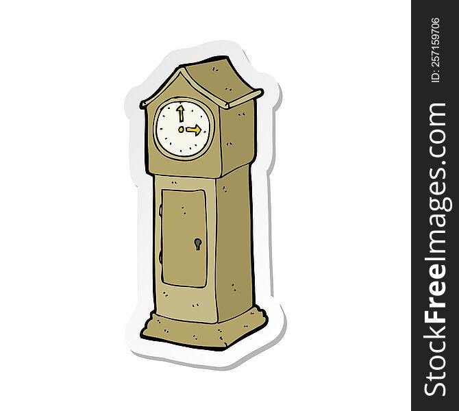 Sticker Of A Cartoon Grandfather Clock