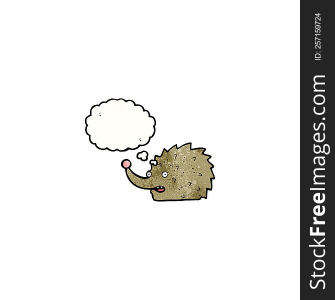 Funny Cartoon Hedgehog With Thought Bubble