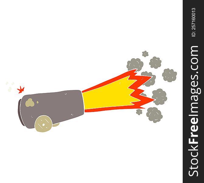 flat color illustration of firing cannon. flat color illustration of firing cannon