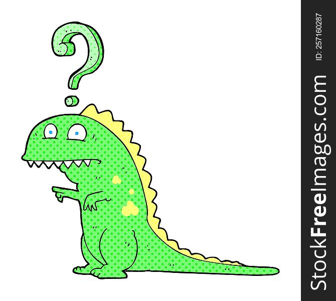 Cartoon Confused Dinosaur