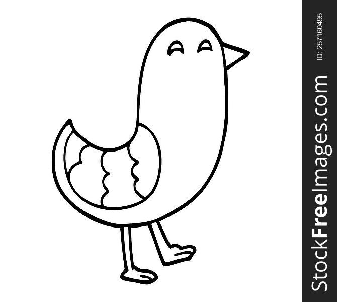 Line Drawing Cartoon Bluebird