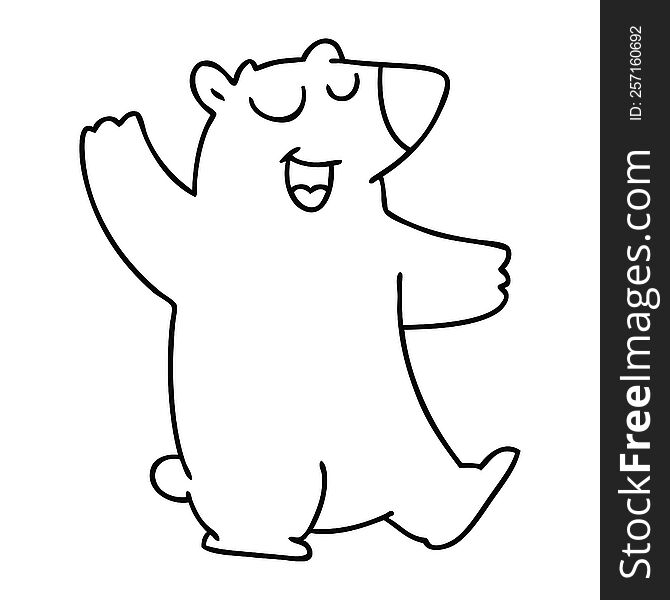Quirky Line Drawing Cartoon Wombat