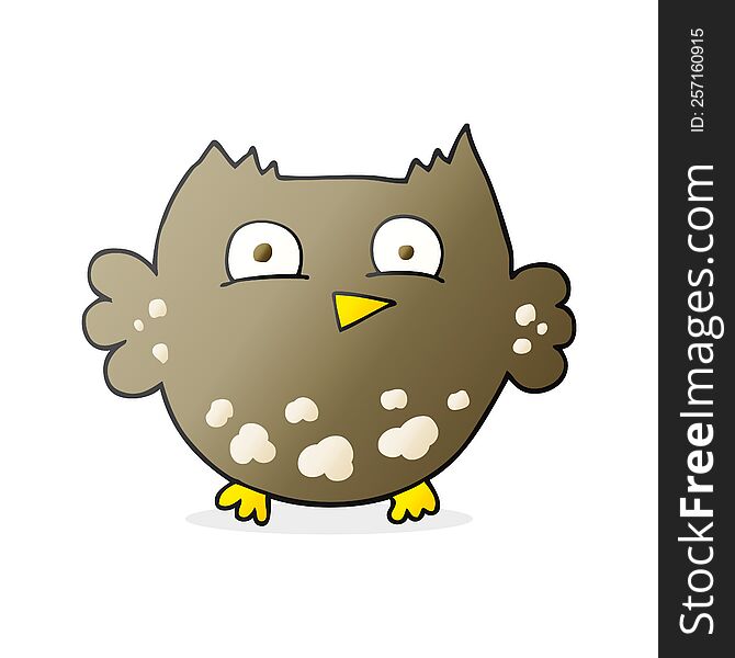freehand drawn cartoon little owl
