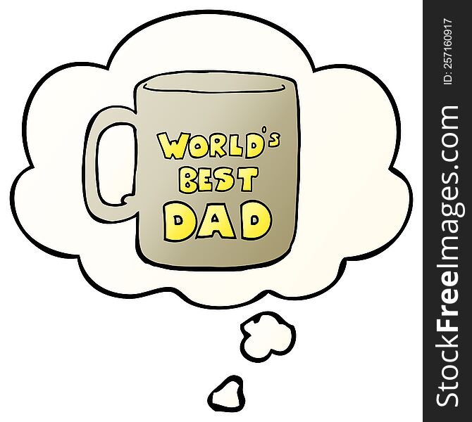 Worlds Best Dad Mug And Thought Bubble In Smooth Gradient Style