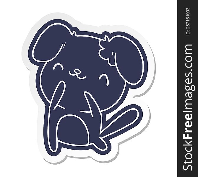 Cartoon Sticker Kawaii Of A Cute Dog