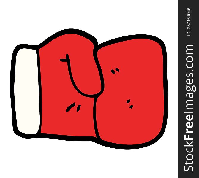 hand drawn doodle style cartoon boxing glove