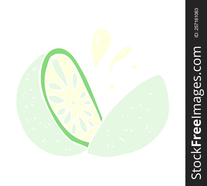 Flat Color Illustration Of A Cartoon Melon