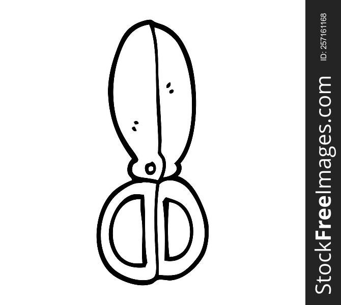 line drawing cartoon closed scissors