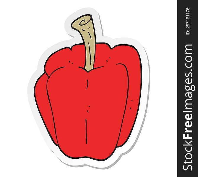 Sticker Of A Cartoon Pepper