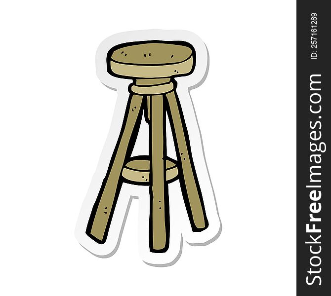 sticker of a cartoon stool