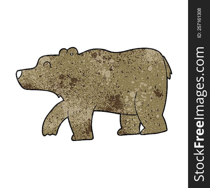 freehand textured cartoon bear