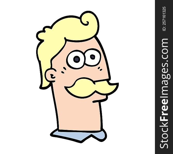 Cartoon Doodle Man With Mustache