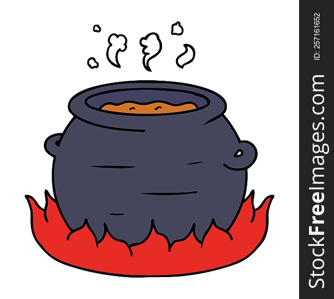 hand drawn cartoon doodle of a pot of stew