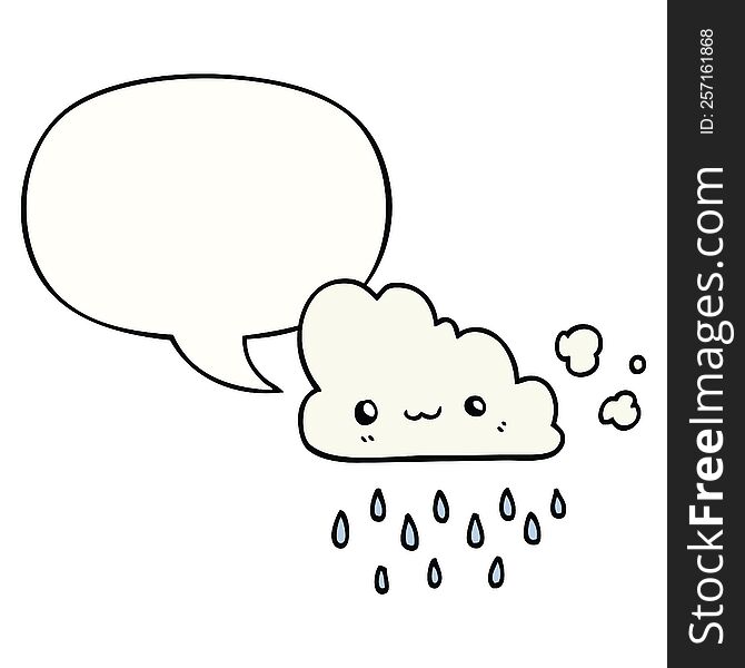 cartoon storm cloud with speech bubble. cartoon storm cloud with speech bubble