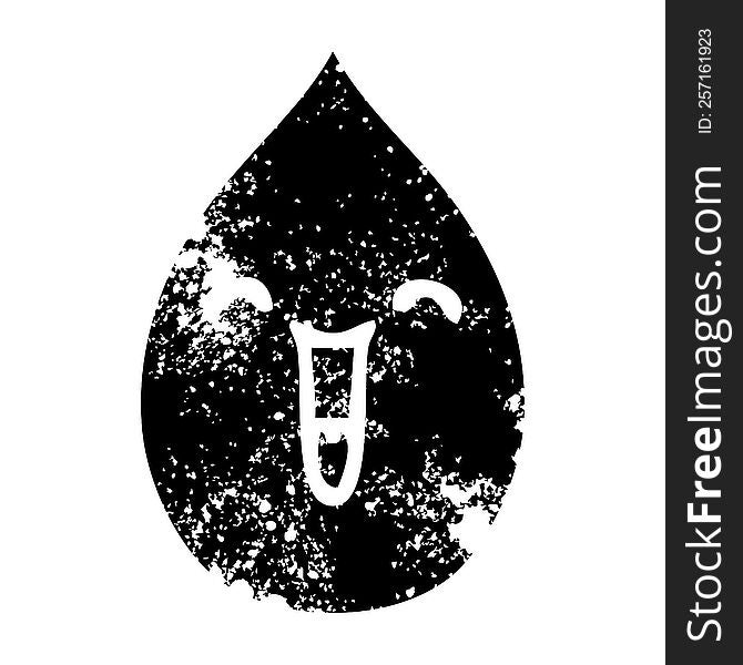 distressed symbol quirky emotional rain drop. distressed symbol quirky emotional rain drop