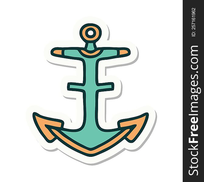 Tattoo Style Sticker Of An Anchor