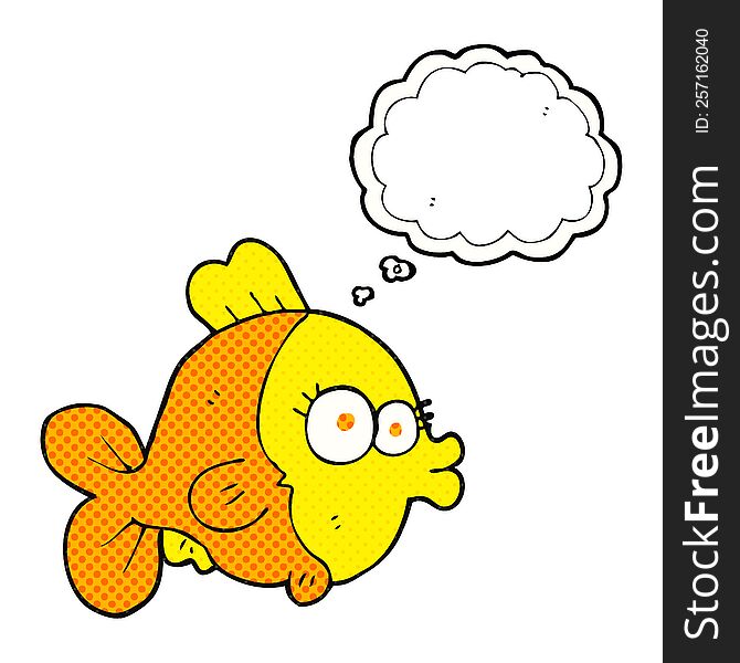 funny freehand drawn thought bubble cartoon fish. funny freehand drawn thought bubble cartoon fish