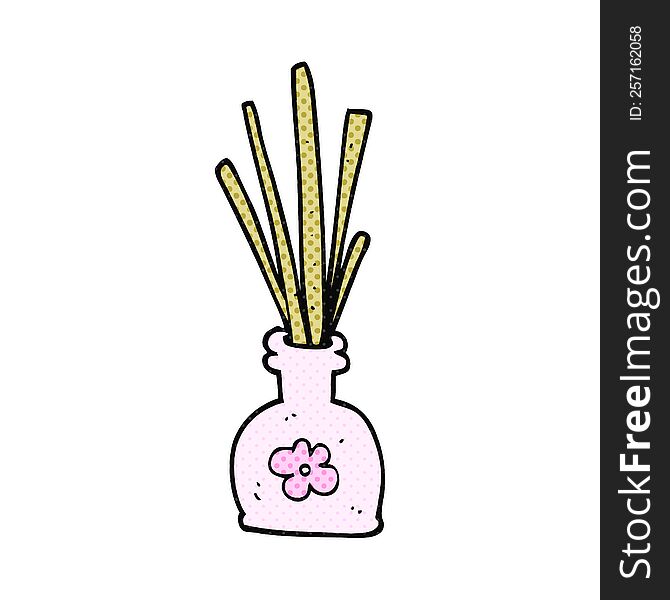 freehand drawn cartoon fragrance oil reeds