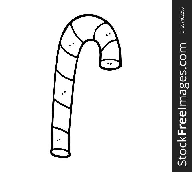 line drawing cartoon pink candy cane