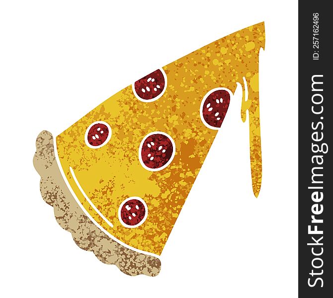 Quirky Retro Illustration Style Cartoon Slice Of Pizza