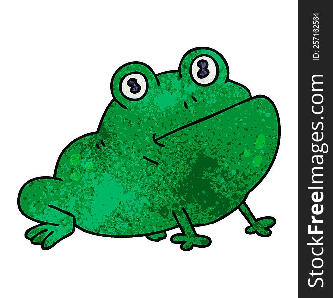 hand drawn quirky cartoon frog. hand drawn quirky cartoon frog