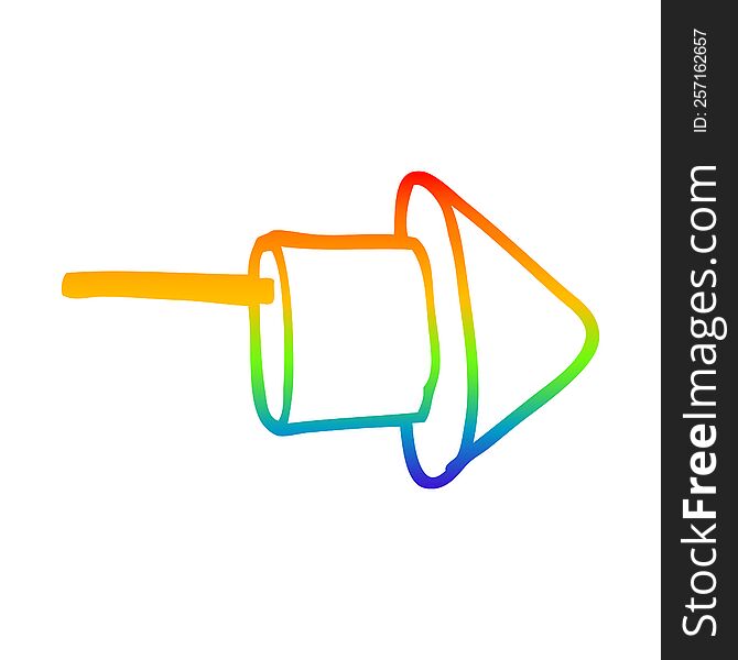 Rainbow Gradient Line Drawing Cartoon Firework