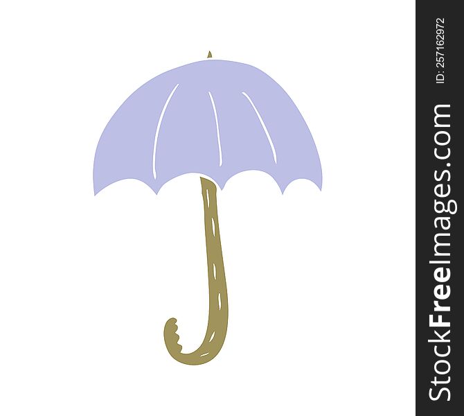 flat color illustration of umbrella. flat color illustration of umbrella