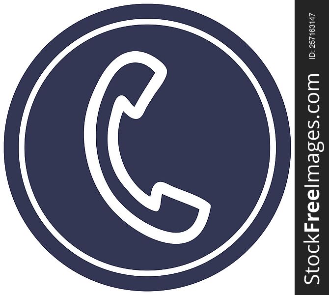 telephone handset circular icon symbol
