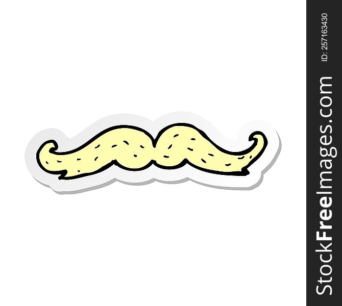 Sticker Of A Cartoon Mustache