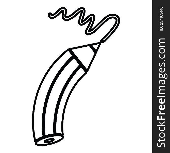 vector icon illustration of a pencil drawing a line