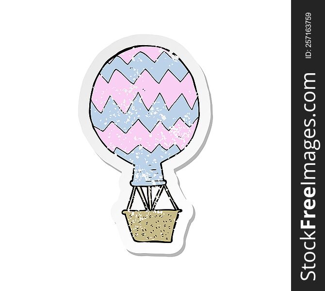 Retro Distressed Sticker Of A Cartoon Hot Air Balloon