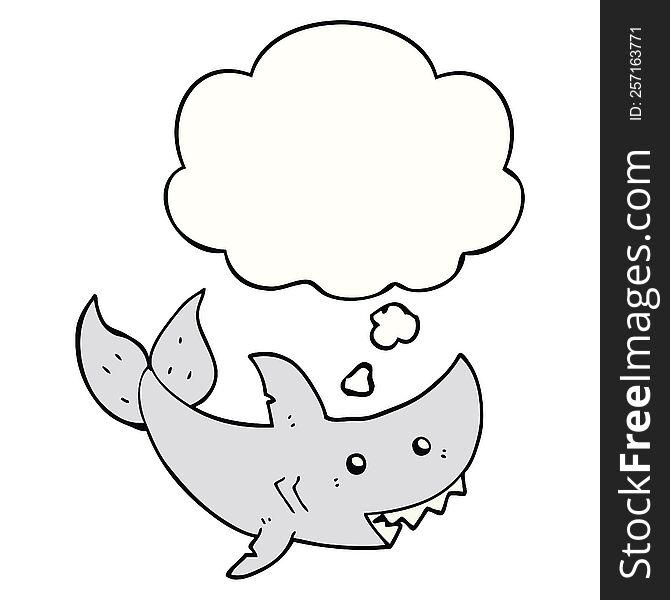 cartoon shark with thought bubble. cartoon shark with thought bubble