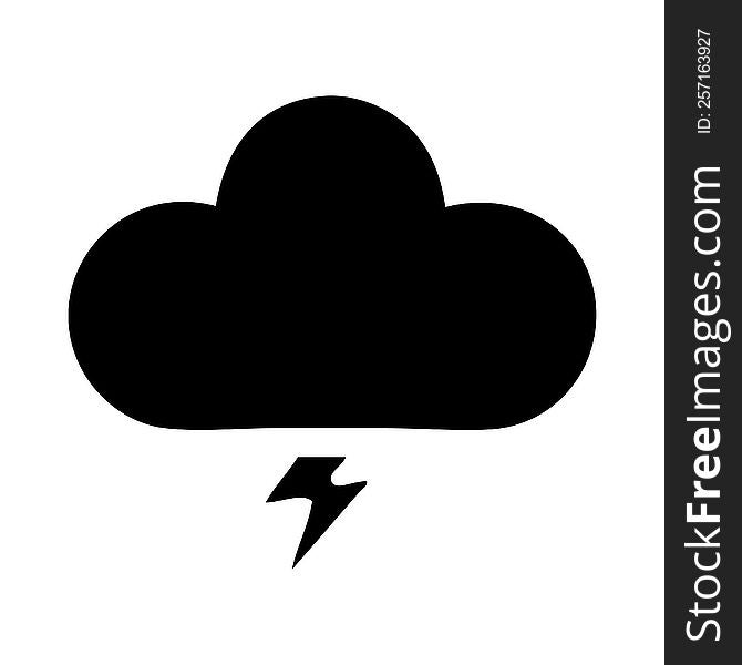 Flat Symbol Thunder Cloud