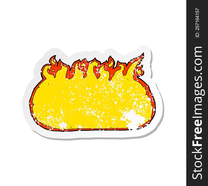 retro distressed sticker of a cartoon fire border