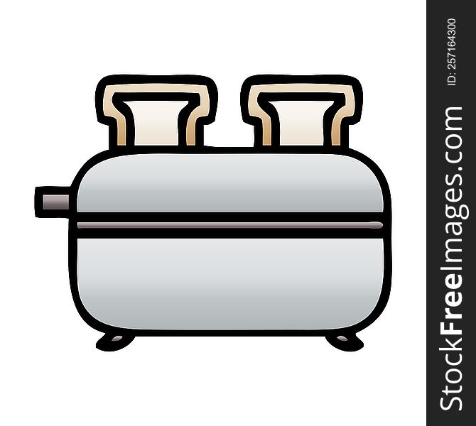 gradient shaded cartoon of a double toaster