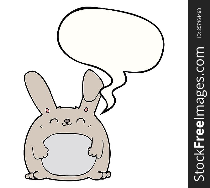 Cartoon Rabbit And Speech Bubble